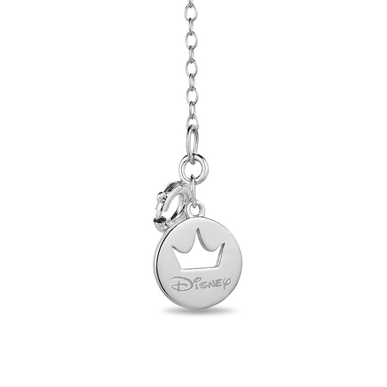 Previously Owned - Enchanted Disney Snow White 3.5mm Garnet and 1/8 CT. T.w. Diamond Pendant in Sterling Silver - 19"