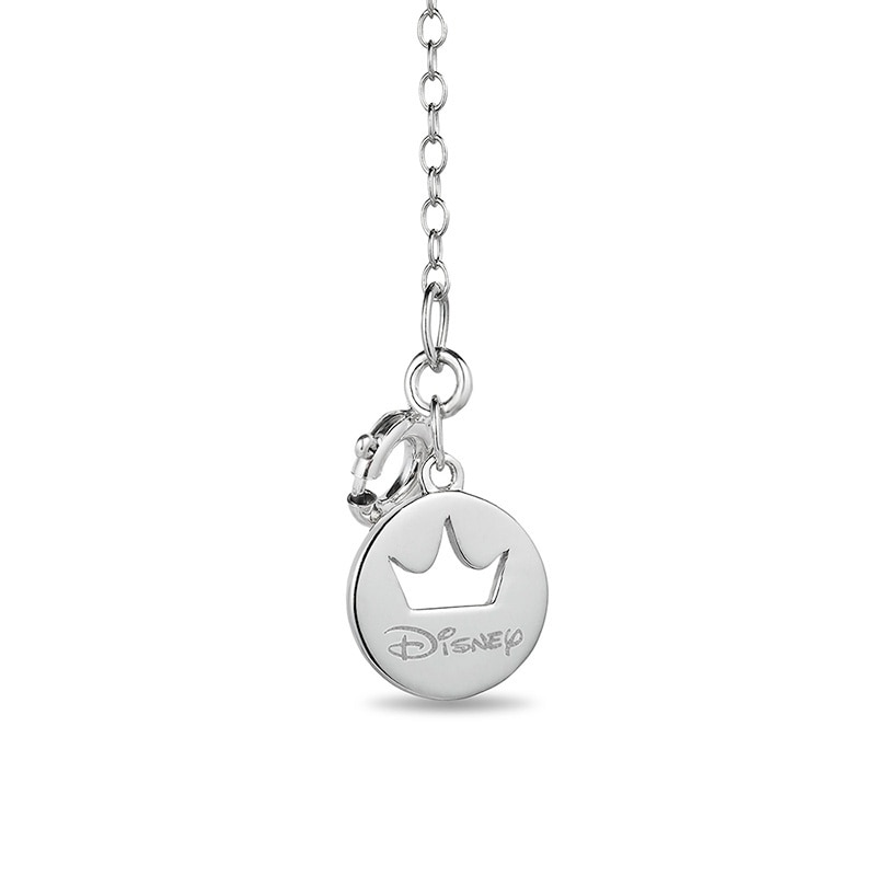 Main Image 2 of Previously Owned - Enchanted Disney Snow White 3.5mm Garnet and 1/8 CT. T.W. Diamond Pendant in Sterling Silver - 19"