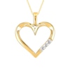 Thumbnail Image 1 of Previously Owned - 1/20 CT. T.W. Diamond Three Stone Heart Pendant in 10K Gold