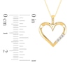 Thumbnail Image 2 of Previously Owned - 1/20 CT. T.W. Diamond Three Stone Heart Pendant in 10K Gold