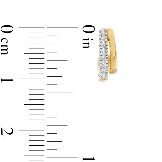 Previously Owned - 1/10 CT. T.w. Diamond J-Hoop Earrings in 10K Gold