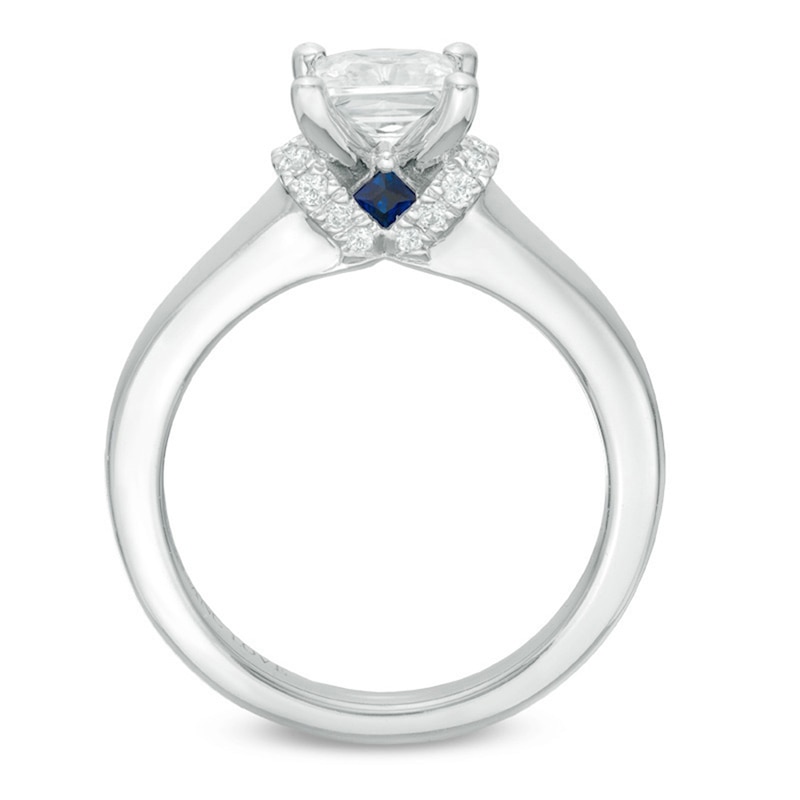 Main Image 3 of Previously Owned - Vera Wang Love Collection 1 CT. T.W. Princess-Cut Diamond Collar Engagement Ring in 14K White Gold
