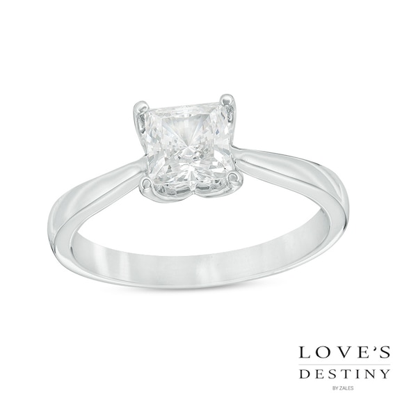 Previously Owned - Love's Destiny by Peoples 1/2 CT. T.w. Princess-Cut Diamond Engagement Ring in 14K White Gold (I/I1)
