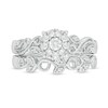 Thumbnail Image 4 of Previously Owned - Perfect Fit 1/3 CT. T.W. Diamond Frame Vine-Shank Interlocking Bridal Set in 10K White Gold