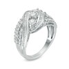 Thumbnail Image 2 of Previously Owned - 1 CT. T.W. Baguette and Round Diamond Three Stone Bypass Ring in Sterling Silver