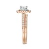 Thumbnail Image 3 of Previously Owned - 5/8 CT. T.W. Quad Princess-Cut Diamond Double Frame Bridal Set in 14K Rose Gold