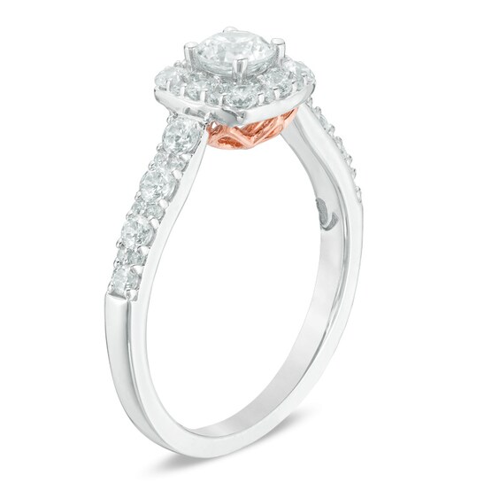 Previously Owned - Love's Destiny by Peoples 1 CT. T.w. Diamond Square Engagement Ring in 14K Two-Tone Gold (I/Si2)