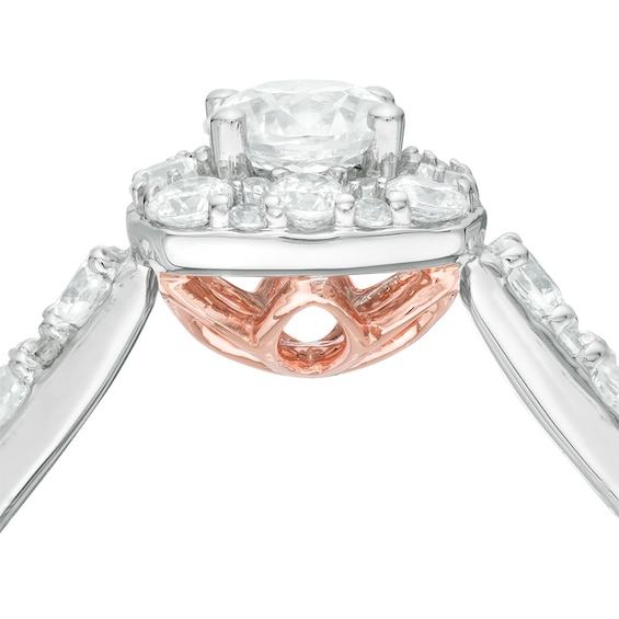 Previously Owned - Love's Destiny by Peoples 1 CT. T.w. Diamond Square Engagement Ring in 14K Two-Tone Gold (I/Si2)