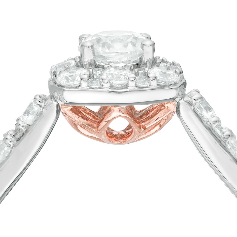 Main Image 3 of Previously Owned - Love's Destiny by Peoples 1 CT. T.W. Diamond Square Engagement Ring in 14K Two-Tone Gold (I/SI2)