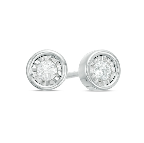Previously Owned - 1/8 CT. T.w. Diamond Solitaire Stud Earrings in 10K White Gold