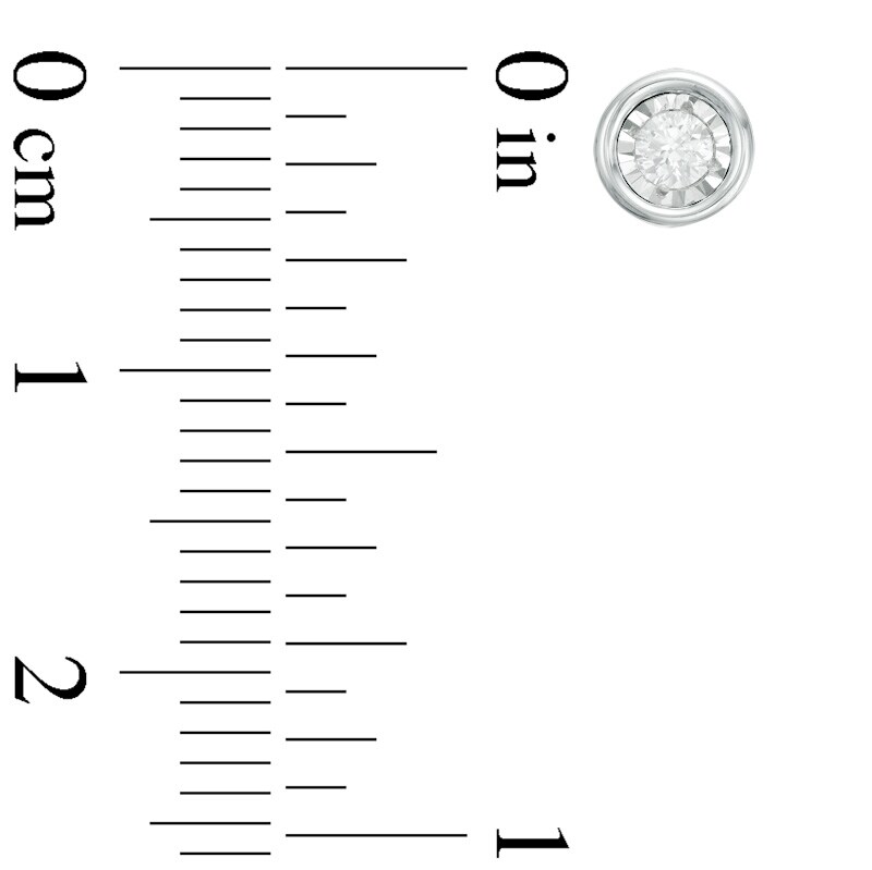 Main Image 2 of Previously Owned - 1/8 CT. T.W. Diamond Solitaire Stud Earrings in 10K White Gold