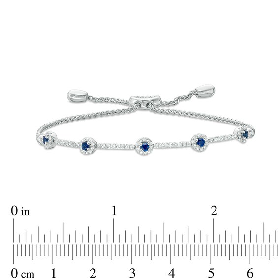 Previously Owned - Vera Wang Love Collection Blue Sapphire and 1/3 CT. T.w. Diamond Bracelet in Sterling Silver