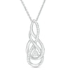 Thumbnail Image 1 of Previously Owned - 1/10 CT. T.W. Diamond Twist Flame Pendant in Sterling Silver