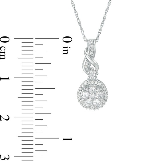 Previously Owned - 1/3 CT. T.w. Composite Diamond Twist Pendant in 10K White Gold