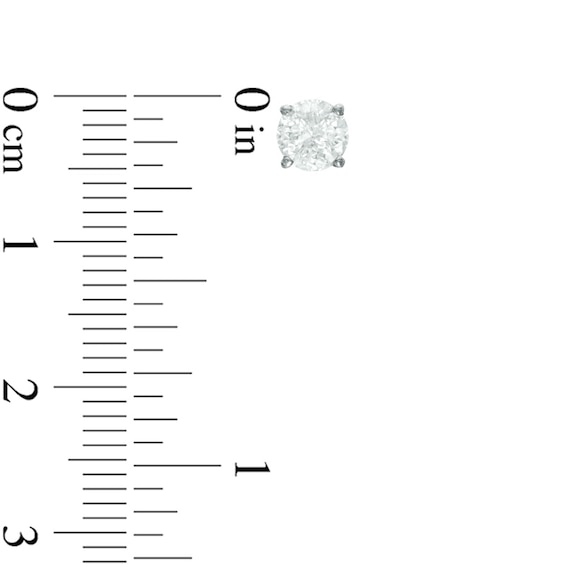 Previously Owned - 1 CT. T.w. Diamond Solitaire Stud Earrings in 14K White Gold