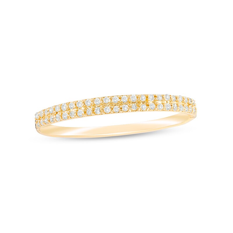 Main Image 1 of Previously Owned - 1/10 CT. T.W. Diamond Double Row Anniversary Band in 10K Gold