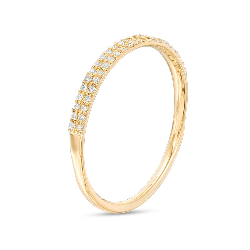 Main Image 2 of Previously Owned - 1/10 CT. T.W. Diamond Double Row Anniversary Band in 10K Gold