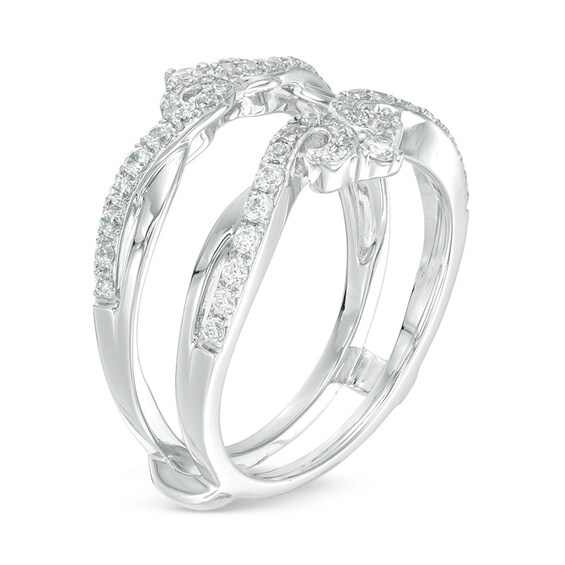 Previously Owned - 1/2 CT. T.w. Diamond Twist Double Crown Solitaire Enhancer in 14K White Gold