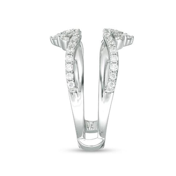 Previously Owned - 1/2 CT. T.w. Diamond Twist Double Crown Solitaire Enhancer in 14K White Gold