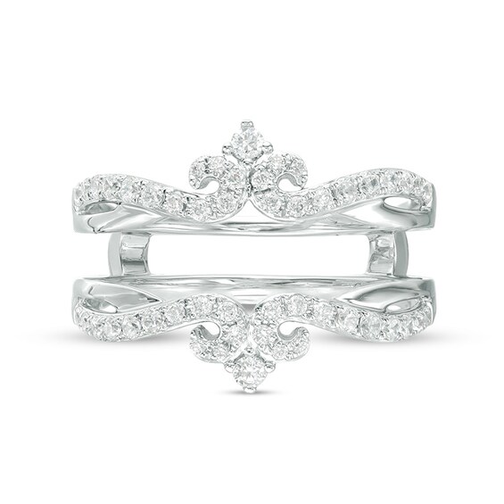 Previously Owned - 1/2 CT. T.w. Diamond Twist Double Crown Solitaire Enhancer in 14K White Gold