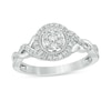 Thumbnail Image 1 of Previously Owned - 1/4 CT. T.W. Composite Diamond Frame Twist Vintage-Style Engagement Ring in 10K White Gold