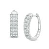 Thumbnail Image 1 of Previously Owned - 1 CT. T.W. Diamond Multi-Row Hoop Earrings in Sterling Silver