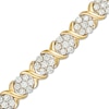 Thumbnail Image 1 of Previously Owned - 4 CT. T.W. Composite Diamond Flower "X" Alternating Bracelet in 10K Gold