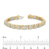 Thumbnail Image 2 of Previously Owned - 4 CT. T.W. Composite Diamond Flower "X" Alternating Bracelet in 10K Gold