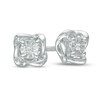 Thumbnail Image 1 of Previously Owned - Diamond Accent Solitaire Twist Frame Stud Earrings in Sterling Silver