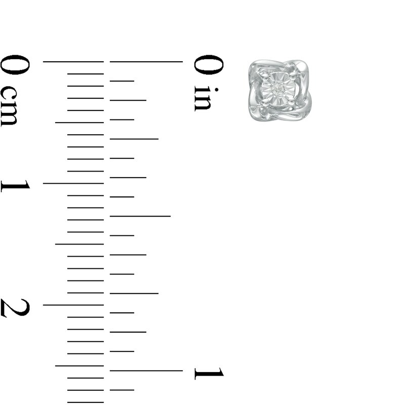 Main Image 2 of Previously Owned - Diamond Accent Solitaire Twist Frame Stud Earrings in Sterling Silver