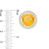 Thumbnail Image 2 of Previously Owned - 12.0mm Lab-Created Citrine and 1/10 CT. T.W. Diamond Frame Stud Earrings in 10K Gold