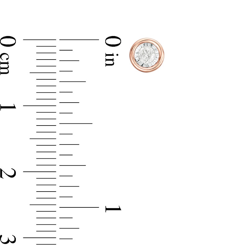 Main Image 2 of Previously Owned - 1/8 CT. T.W. Diamond Solitaire Stud Earrings in 10K Rose Gold