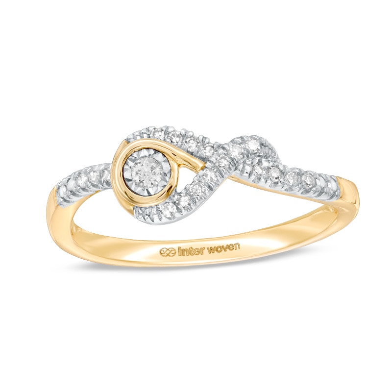 Main Image 1 of Previously Owned - Interwoven™ 1/10 CT. T.W. Diamond Ring in 10K Gold