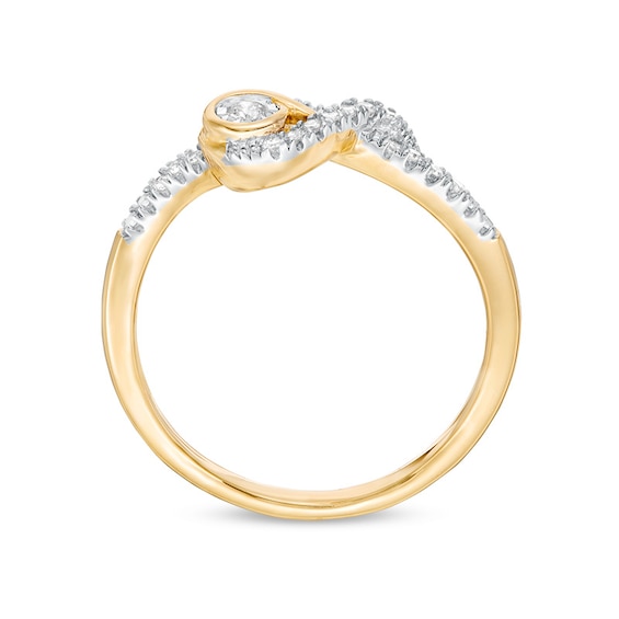 Previously Owned - Interwovenâ¢ 1/10 CT. T.w. Diamond Ring in 10K Gold