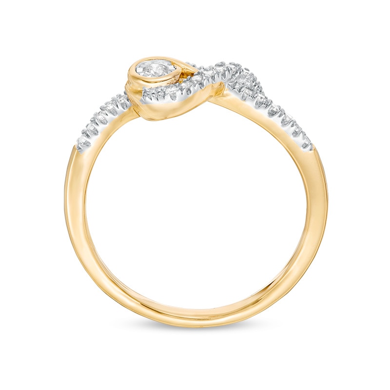 Main Image 2 of Previously Owned - Interwoven™ 1/10 CT. T.W. Diamond Ring in 10K Gold
