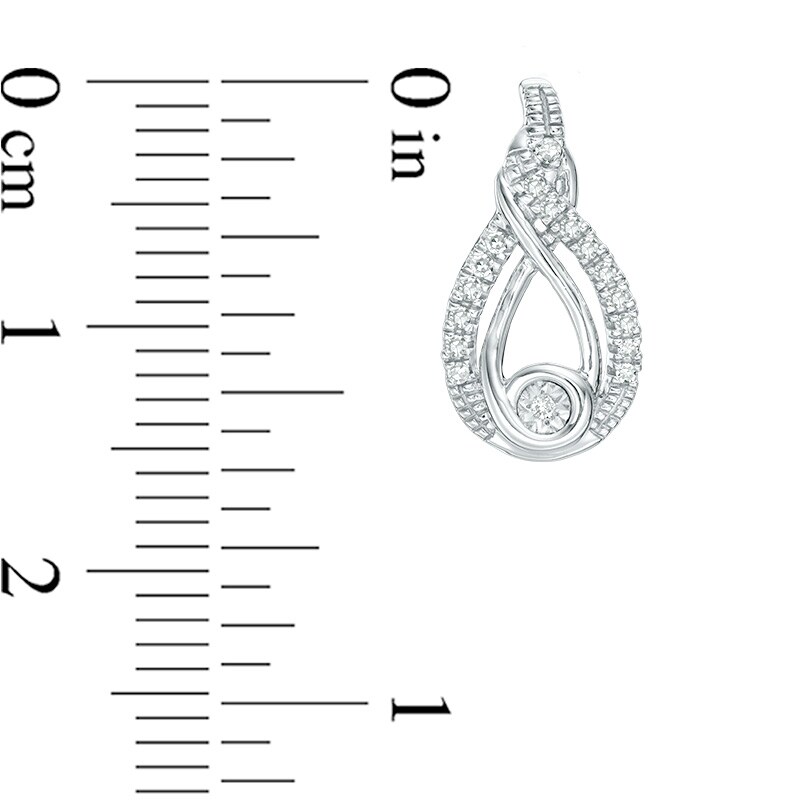 Main Image 3 of Previously Owned - Interwoven™ 1/8 CT. T.W. Diamond Drop Earrings in Sterling Silver