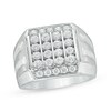 Thumbnail Image 1 of Previously Owned - 1-1/2 CT. T.W. Composite Diamond Square Top Grooved Shank Ring in 10K White Gold