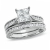 Thumbnail Image 1 of Previously Owned - 1-1/4 CT. T.W. Quad Princess-Cut Diamond Bridal Set in 14K Gold