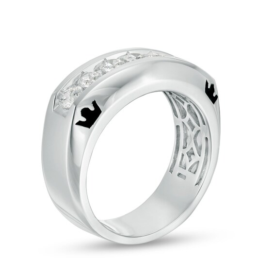 Previously Owned - Enchanted Disney 1 CT. T.w. Diamond Crown Wedding Band in 14K White Gold