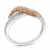Thumbnail Image 2 of Previously Owned - 1/3 CT. T.W. Champagne and White Diamond Bypass Waves Ring in 10K Two-Tone Gold