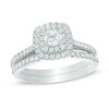 Thumbnail Image 1 of Previously Owned - 3/4 CT. T.W. Diamond Double Frame Bridal Set in 10K White Gold