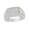 Thumbnail Image 1 of Previously Owned - 1 CT. T.W. Diamond Rectangular Signet Ring in 10K Two-Tone Gold