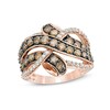 Thumbnail Image 1 of Previously Owned - 2 CT. T.W. Champagne and White Diamond Crossover Ring in 10K Rose Gold