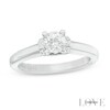Thumbnail Image 1 of Previously Owned - Vera Wang Love Collection 5/8 CT. T.W. Diamond Solitaire Collar Engagement Ring in 14K White Gold