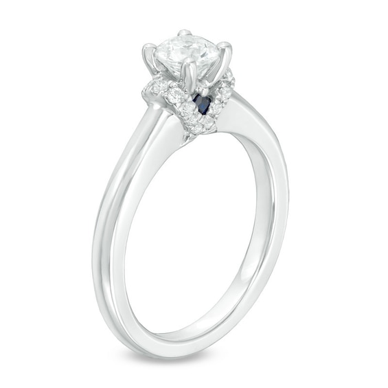 Previously Owned - Vera Wang Love Collection 5/8 CT. T.w. Diamond Solitaire Collar Engagement Ring in 14K White Gold