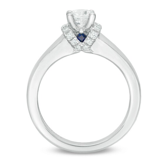 Previously Owned - Vera Wang Love Collection 5/8 CT. T.w. Diamond Solitaire Collar Engagement Ring in 14K White Gold