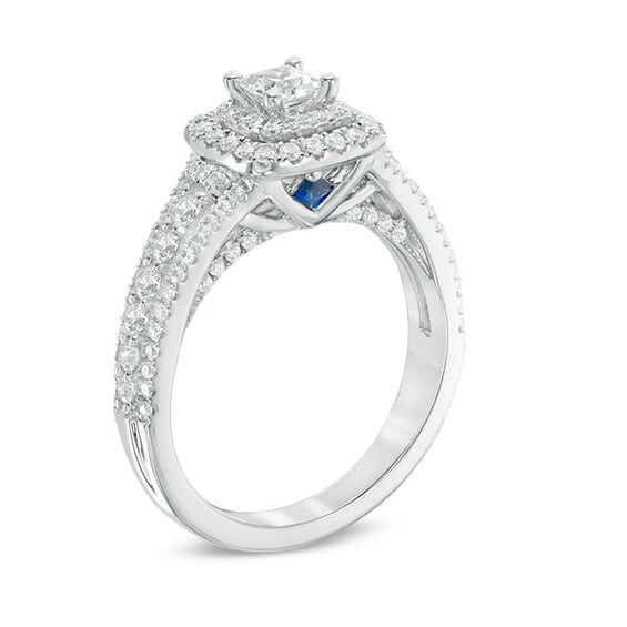Previously Owned - Vera Wang Love Collection 1 CT. T.w. Princess-Cut Diamond Engagement Ring in 14K White Gold
