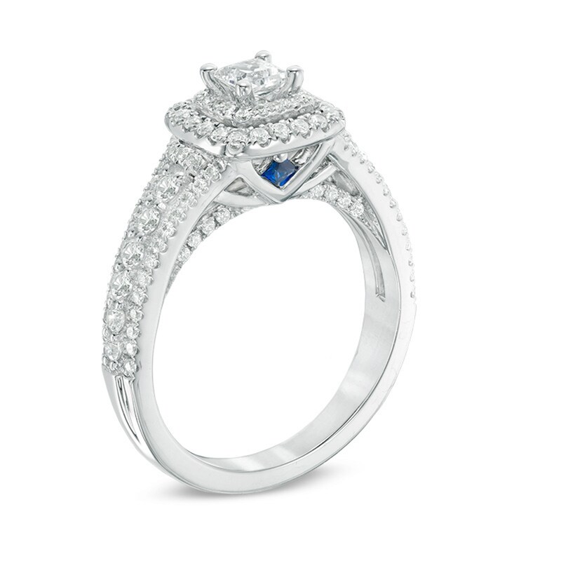 Main Image 2 of Previously Owned - Vera Wang Love Collection 1 CT. T.W. Princess-Cut Diamond Engagement Ring in 14K White Gold