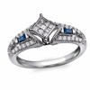 Thumbnail Image 1 of Previously Owned - Cherished Promise Collection™ 1/5 CT. T.W. Diamond and Blue Sapphire Ring in 10K White Gold