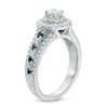 Thumbnail Image 1 of Previously Owned - Vera Wang Love Collection 7/8 CT. T.W. Diamond and Sapphire Frame Engagement Ring in 14K White Gold